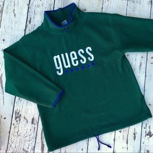Vintage GUESS Embroidered Mock Neck Sweatshirt